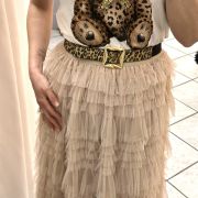 Cintura elastica animalier con fibbia oro