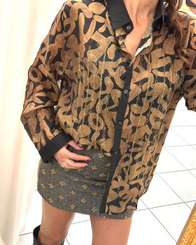 Camicia Black&Gold Fluid Chic