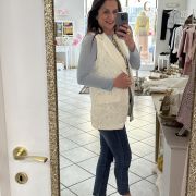Gilet Cotone Texturizzato con Micro Paillettes – Made in Italy