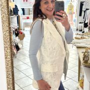 Gilet Cotone Texturizzato con Micro Paillettes – Made in Italy