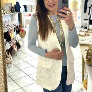 Gilet Cotone Texturizzato con Micro Paillettes – Made in Italy