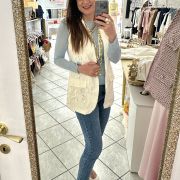Gilet Cotone Texturizzato con Micro Paillettes – Made in Italy