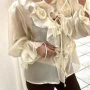 CAMICIA VOLANT IN CHIFFON – ROMANTICA & RAFFINATA