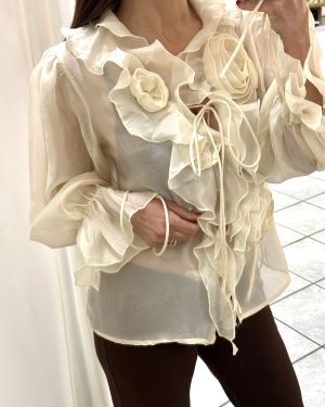 CAMICIA VOLANT IN CHIFFON – ROMANTICA & RAFFINATA