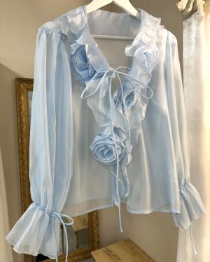 CAMICIA VOLANT IN CHIFFON – ROMANTICA & RAFFINATA