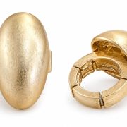 Anello Ovale Dorato Satinato – Elastic Chic