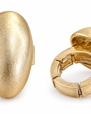 Anello Ovale Dorato Satinato – Elastic Chic