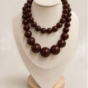 Collana a Sfere in Resina – Chocolate Brown / tortora